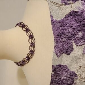 Purple Intricate Beaded Choker Necklace